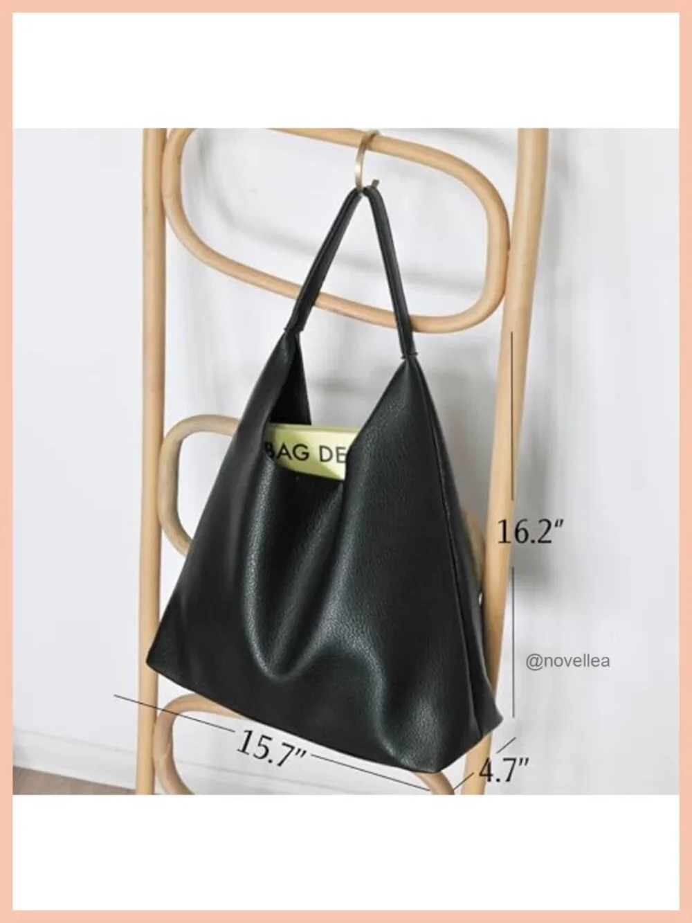 Soft Slouchy Hobo Bag Vegan Leather Shoulder Tote Women Purse